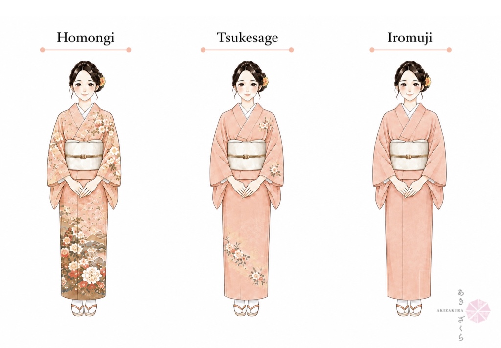 Homongi, Tsukesage ou Iromuji : comment les différencier et quand porter chacun ?